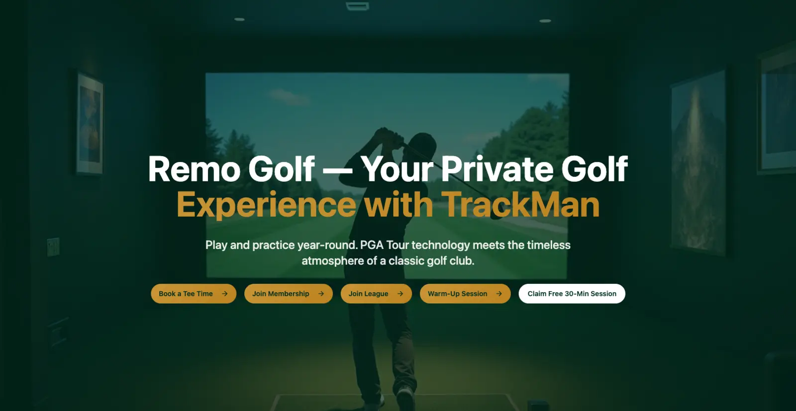 remo.golf: private golf experience with TrackMan simulators